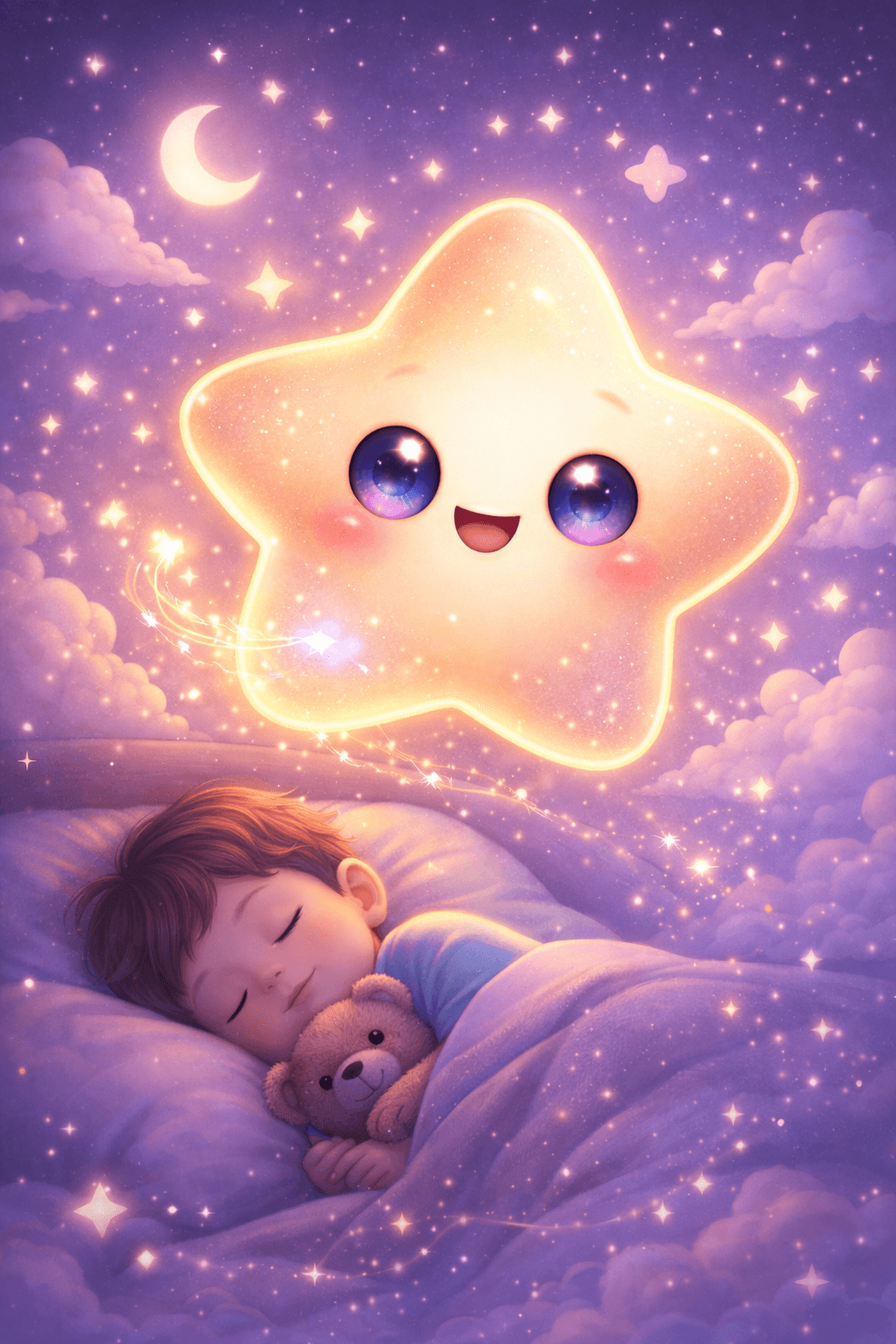 Luma glowing softly over a peacefully sleeping child